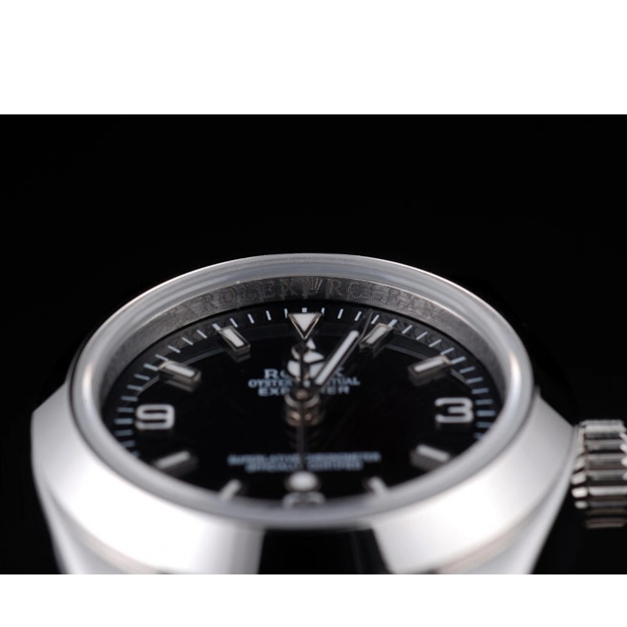 Aaa replica Polished Explorer 98089 Black Stainless Rolex Steel Dial 1013